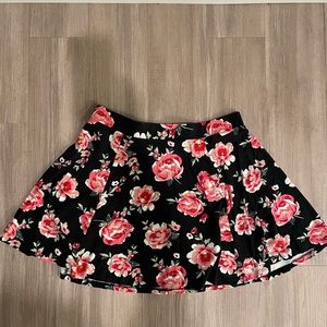 Black Floral Skirt